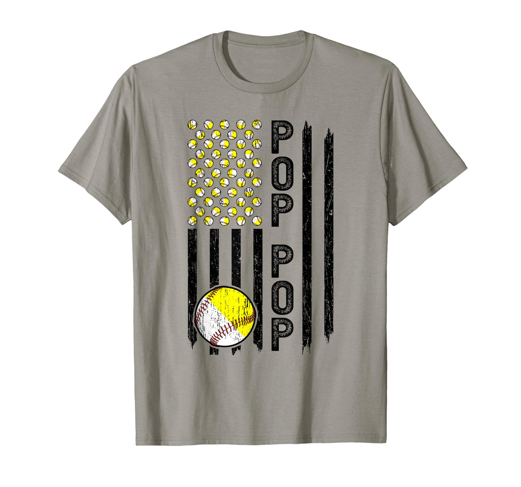 Pop Pop American Flag Softball Baseball T-Shirt - Trendy Graphic Men Women - T-Shirt, Sweatshirt, Hoodie