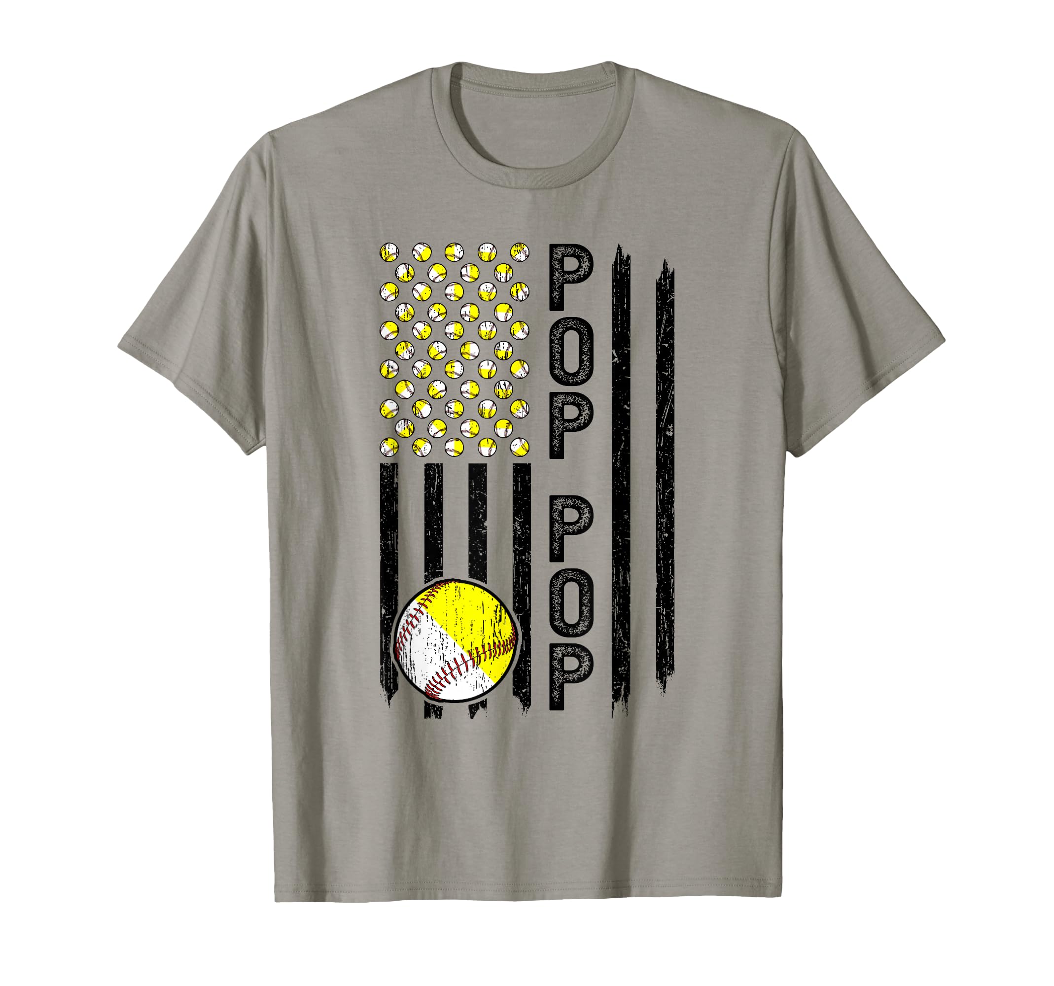 Pop Pop American Flag Softball Baseball T-Shirt - Trendy Graphic Men Women - T-Shirt, Sweatshirt, Hoodie