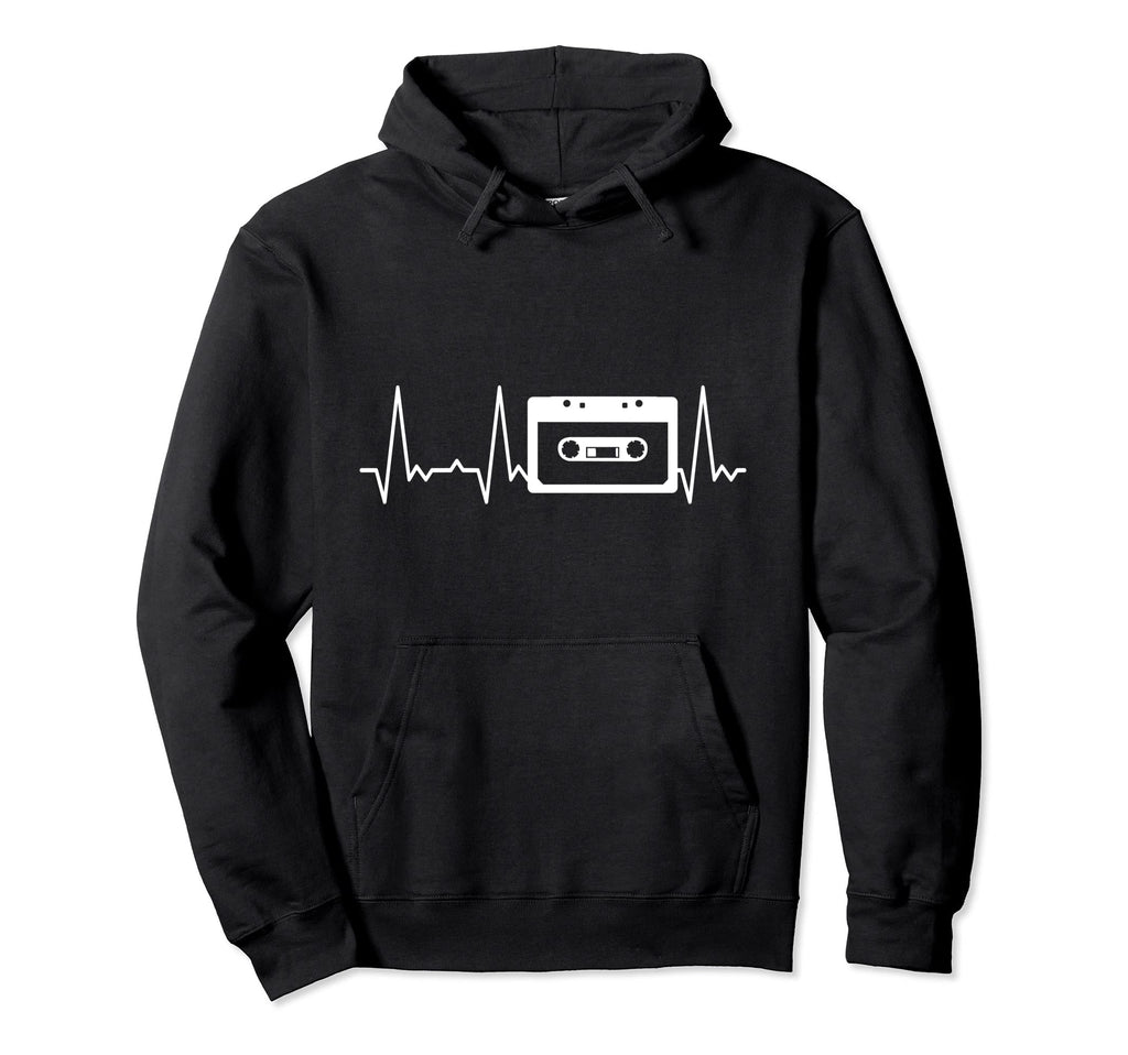Heartbeat Cassette Tape Hoodie - Unique Graphic Men Women - T-Shirt, Sweatshirt, Hoodie