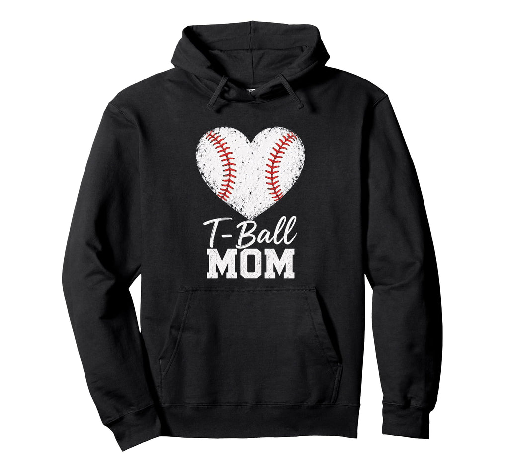 T Ball Mom Baseball Heart Sports Mama Hoodie - Aesthetic Graphic for Adults - T-Shirt, Sweatshirt, Hoodie