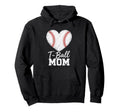 T Ball Mom Baseball Heart Sports Mama Hoodie - Aesthetic Graphic for Adults - T-Shirt, Sweatshirt, Hoodie