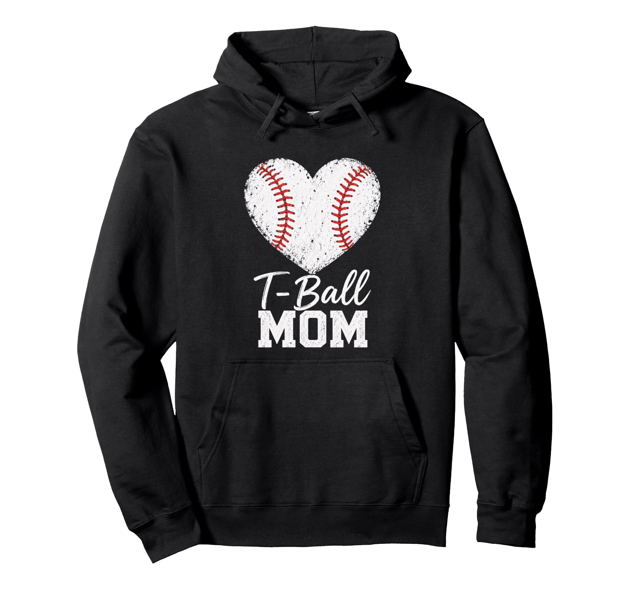 T Ball Mom Baseball Heart Sports Mama Hoodie - Aesthetic Graphic for Adults - T-Shirt, Sweatshirt, Hoodie