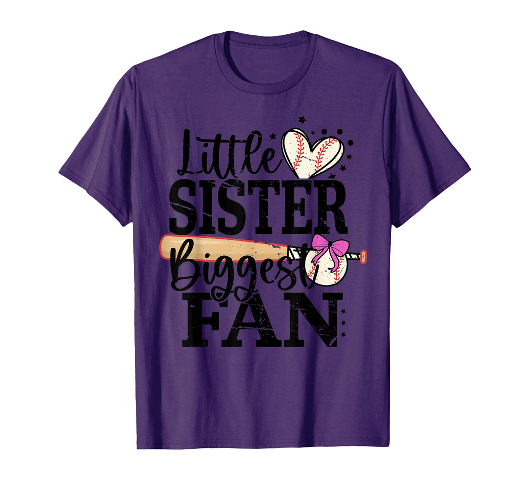 Baseball Little Sister Biggest Fan Lil T-Shirt - Trendy Graphic for Adults - T-Shirt, Sweatshirt, Hoodie