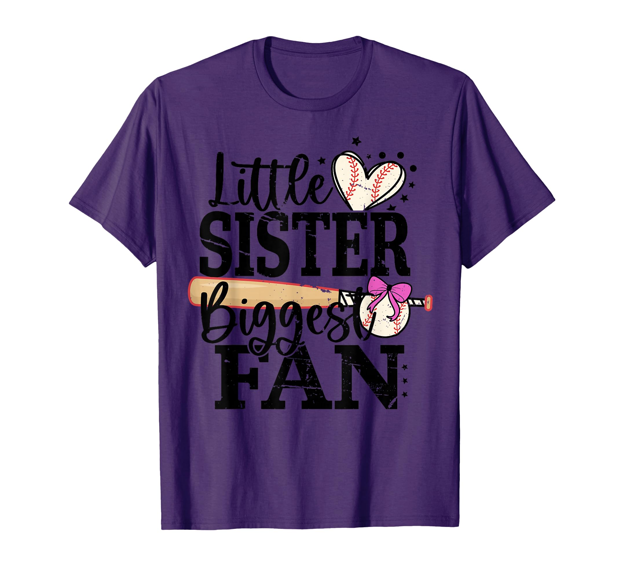 Baseball Little Sister Biggest Fan Lil T-Shirt - Trendy Graphic for Adults - T-Shirt, Sweatshirt, Hoodie