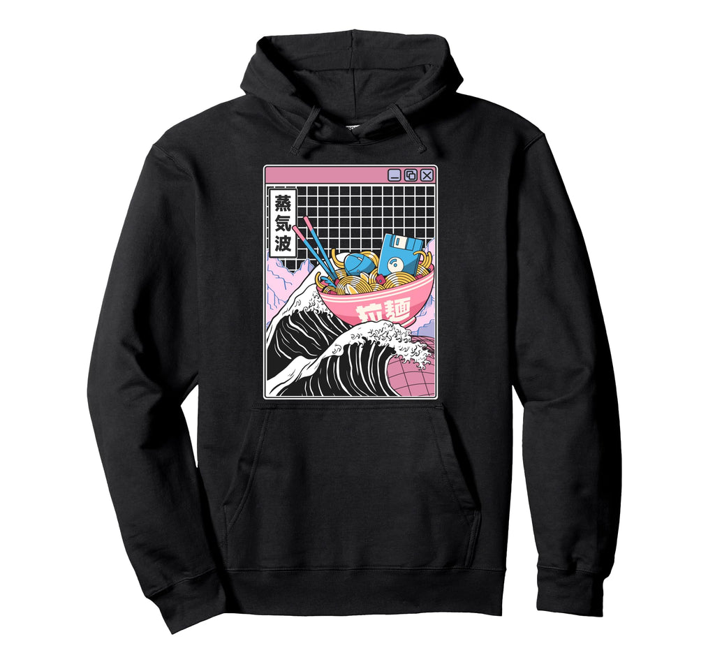 Digital Ramen Bowl Kanagawa Wave Digital Hoodie - Novelty Apparel Unisex - T-Shirt, Sweatshirt, Hoodie