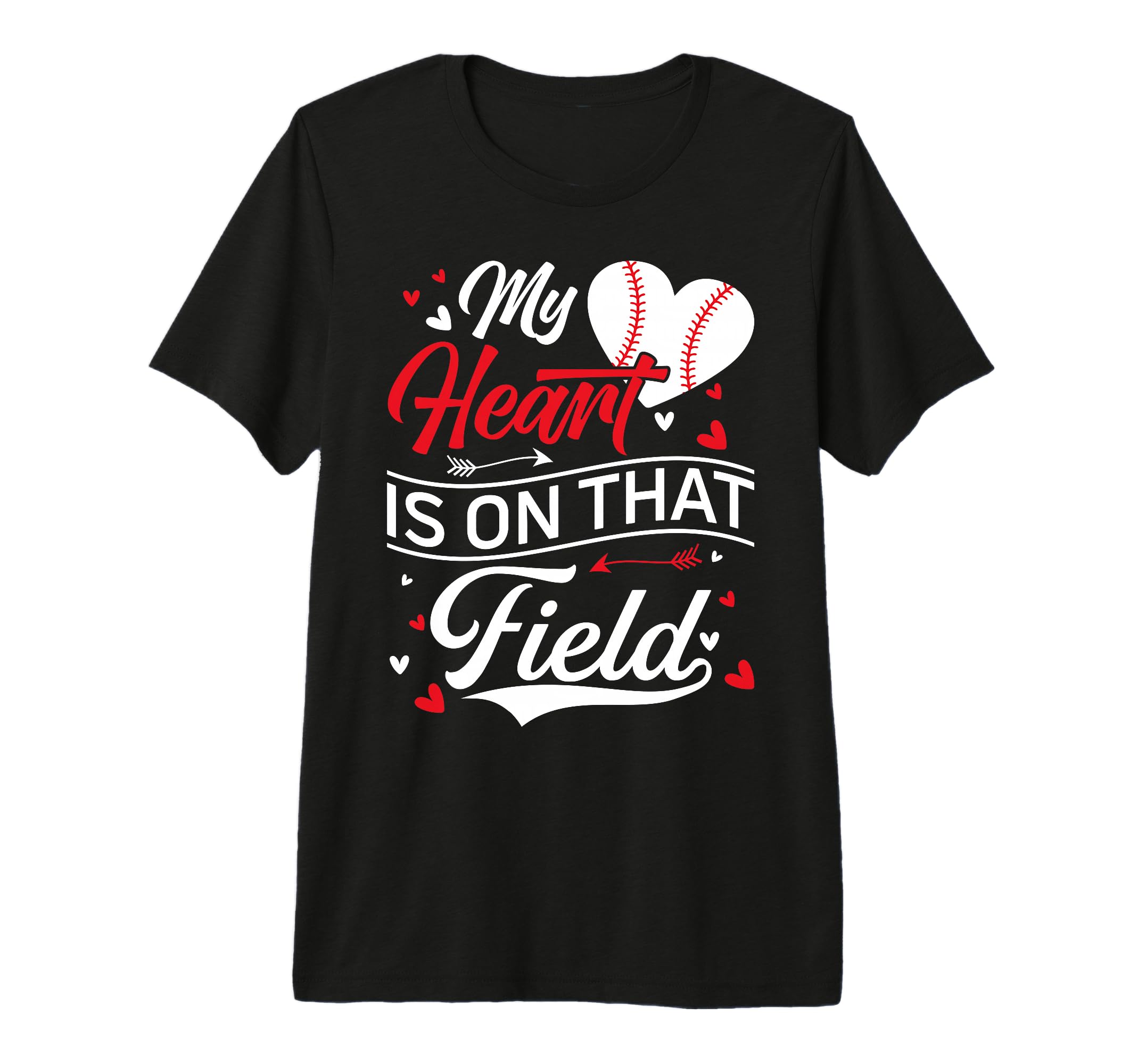 My Heart Is That Field Baseball Heart Mom T-Shirt - Unique Graphic Unisex - T-Shirt, Sweatshirt, Hoodie