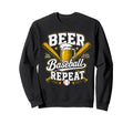 Beer Baseball Repeat Funny Sports Sweatshirt - Trendy Graphic for Adults - T-Shirt, Sweatshirt, Hoodie