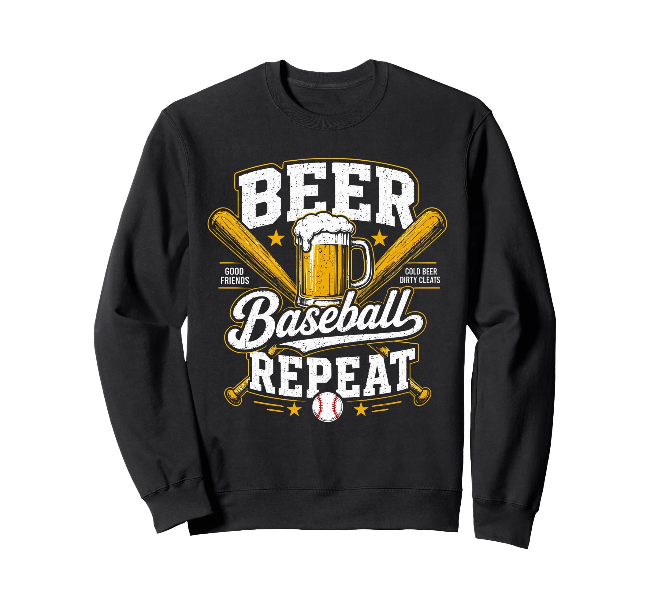 Beer Baseball Repeat Funny Sports Sweatshirt - Trendy Graphic for Adults - T-Shirt, Sweatshirt, Hoodie