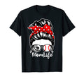Mom Life Messy Bun Hair Baseball Hockey T-Shirt - Graphic Print Men Women - T-Shirt, Sweatshirt, Hoodie