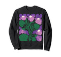 Boho Flowers Viola Abstract Floral Sweatshirt - Custom Art Print Unisex - T-Shirt, Sweatshirt, Hoodie