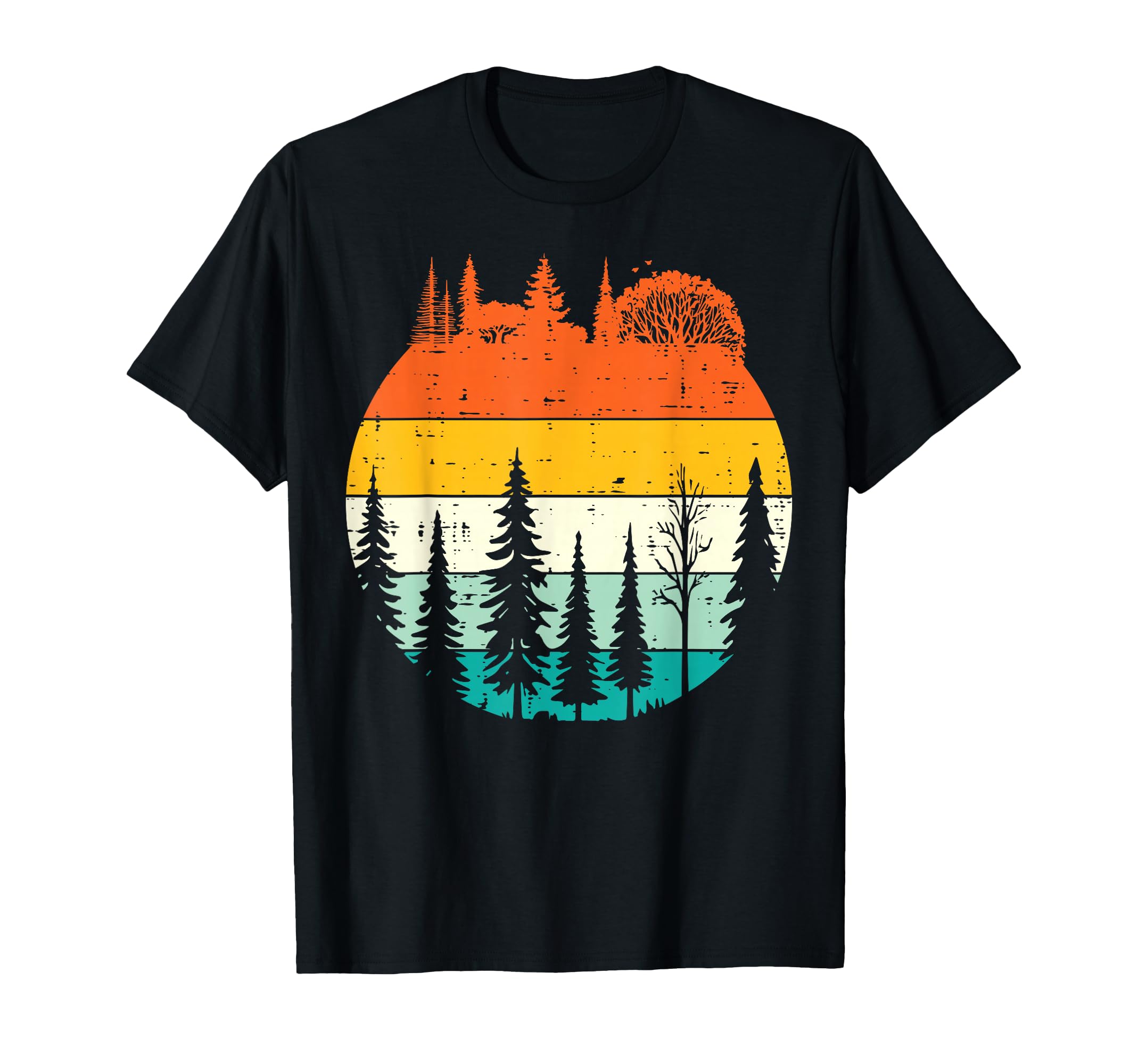 Forest Trees Sunset Nature Outdoor T-Shirt - Minimalist Print for Adults - T-Shirt, Sweatshirt, Hoodie