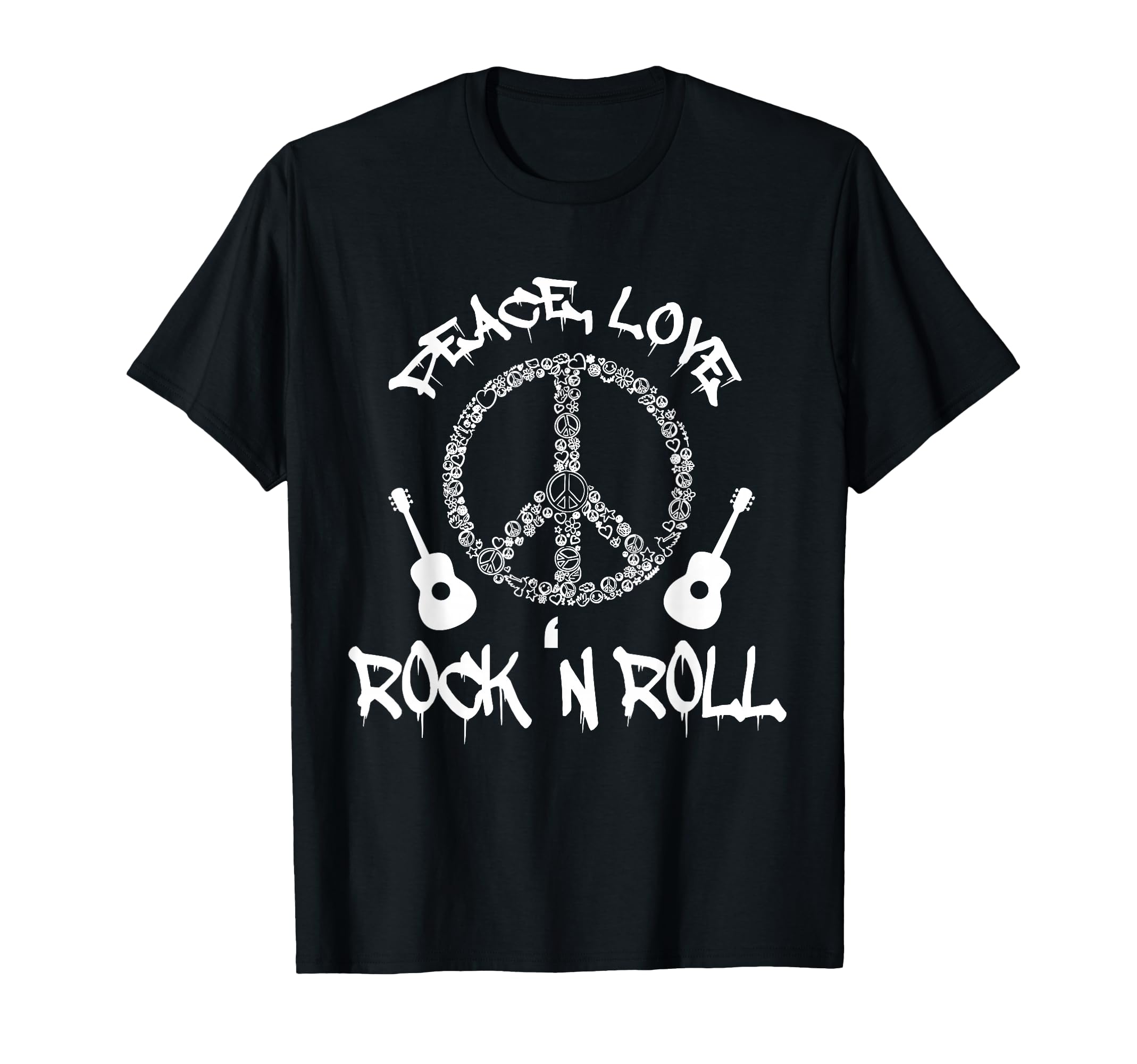 Funny Rockn Roll Peace Love And Rock And T-Shirt - Novelty Apparel Unisex - T-Shirt, Sweatshirt, Hoodie