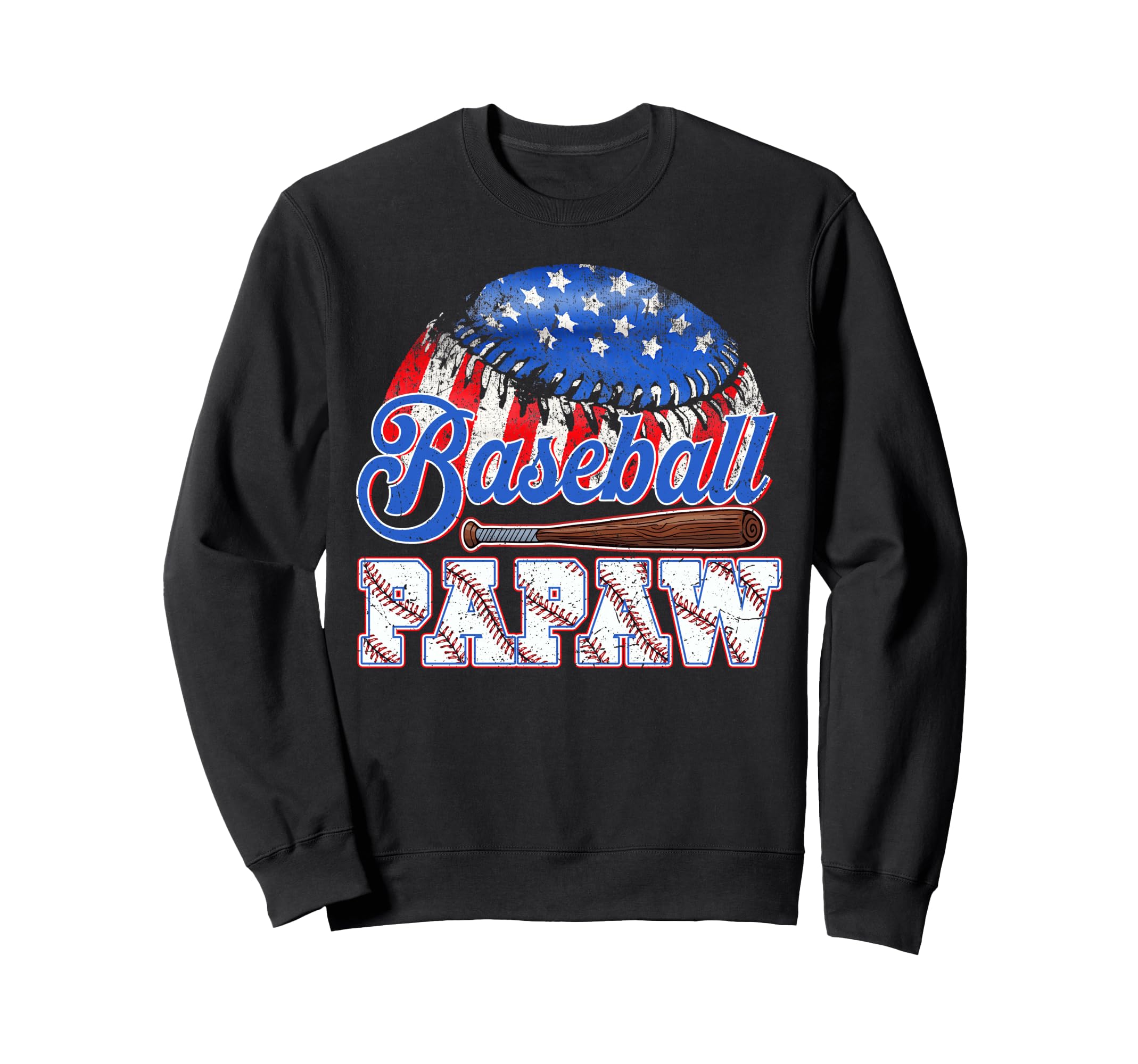 Baseball Papaw Usa Flag Fathers Sweatshirt - Streetwear Style Men Women - T-Shirt, Sweatshirt, Hoodie