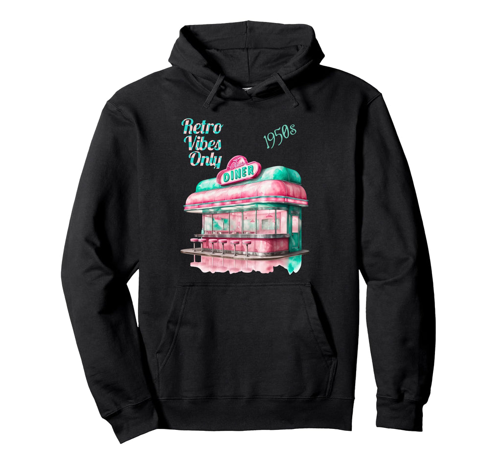 1950S Rock N Roll Diner Hoodie - Graphic Print Unisex - T-Shirt, Sweatshirt, Hoodie