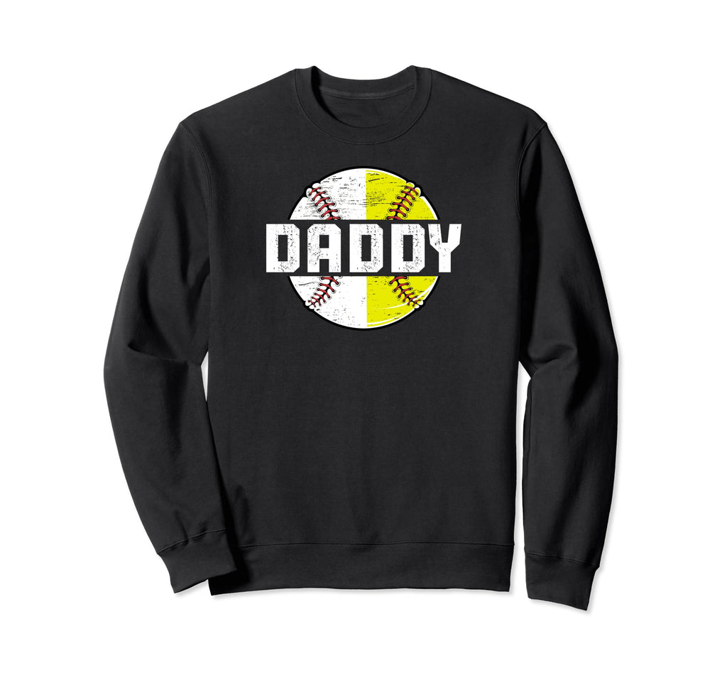 Daddy Softball Baseball Dad Sweatshirt - Custom Art Print Men Women - T-Shirt, Sweatshirt, Hoodie