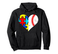 Autism Baseball Heart Funny Hoodie - Casual Everyday Wear for Adults - T-Shirt, Sweatshirt, Hoodie