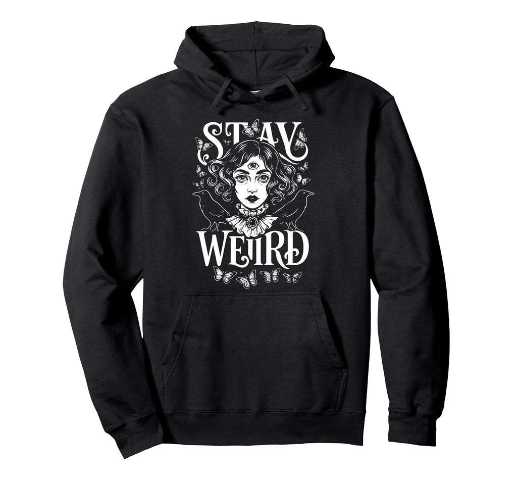 Boho Celestial Stay Weird Witchy Vibes Hoodie - Graphic Print for Adults - T-Shirt, Sweatshirt, Hoodie