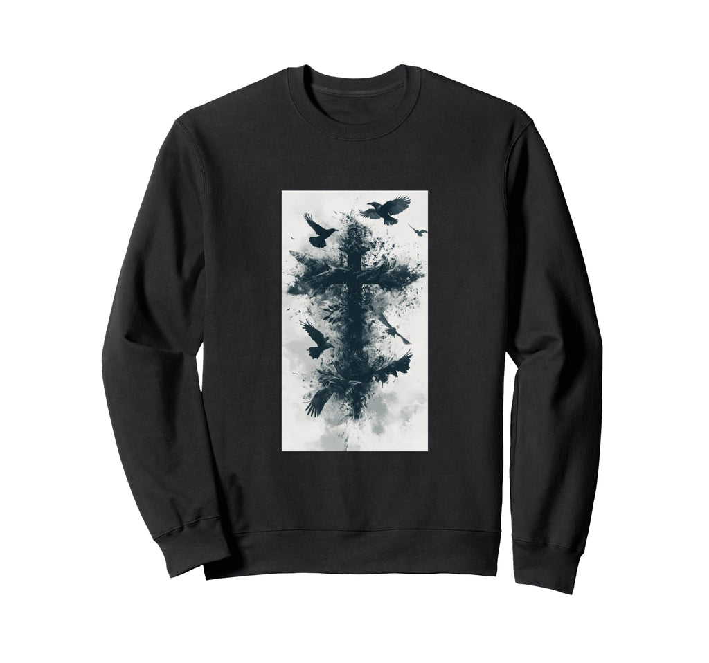Gothic Cross Grunge Aesthetic Y2K Sweatshirt - Casual Everyday Wear Unisex - T-Shirt, Sweatshirt, Hoodie