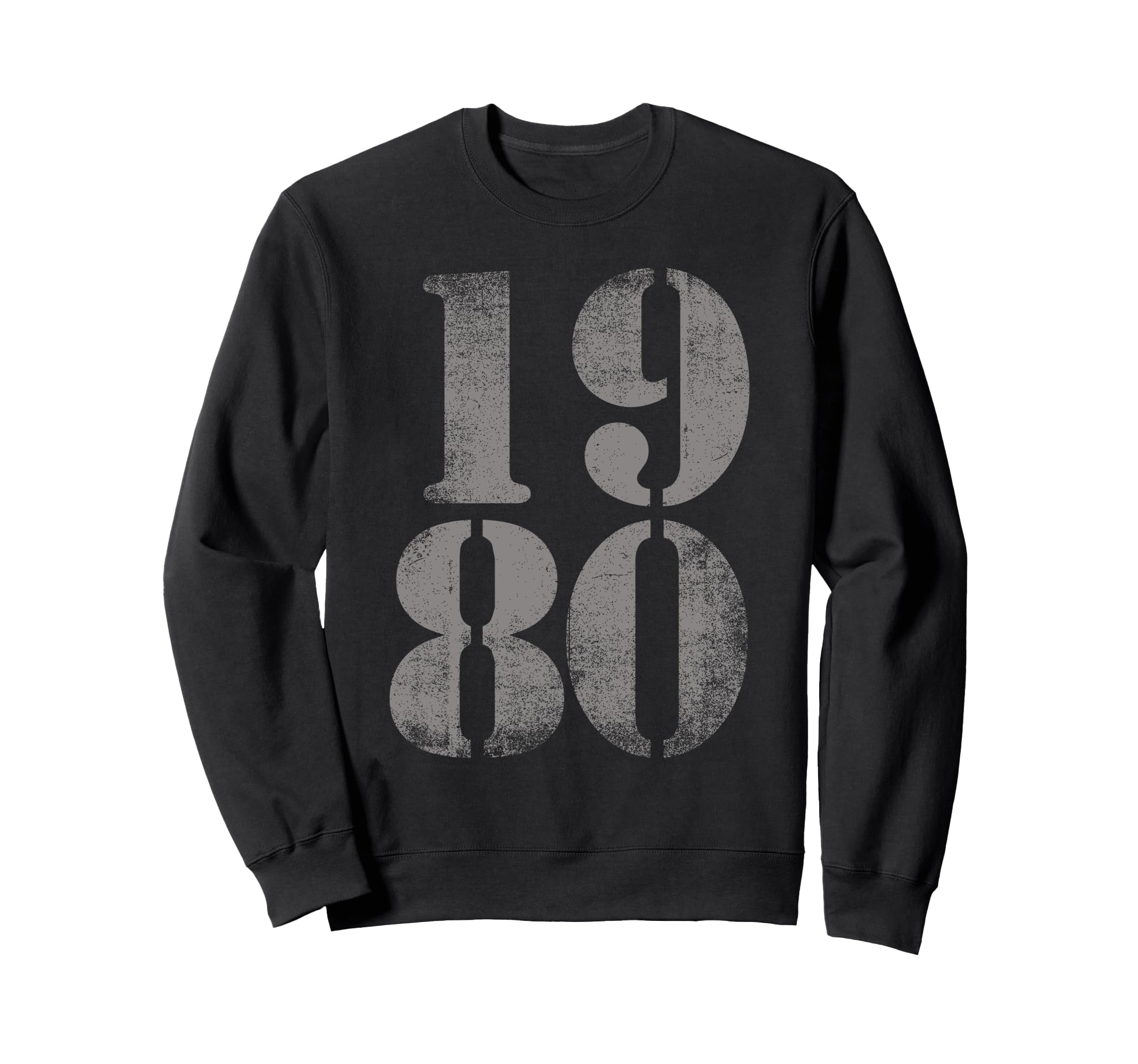 1980 Birth Year Distressed Sweatshirt - Casual Everyday Wear for Adults - T-Shirt, Sweatshirt, Hoodie