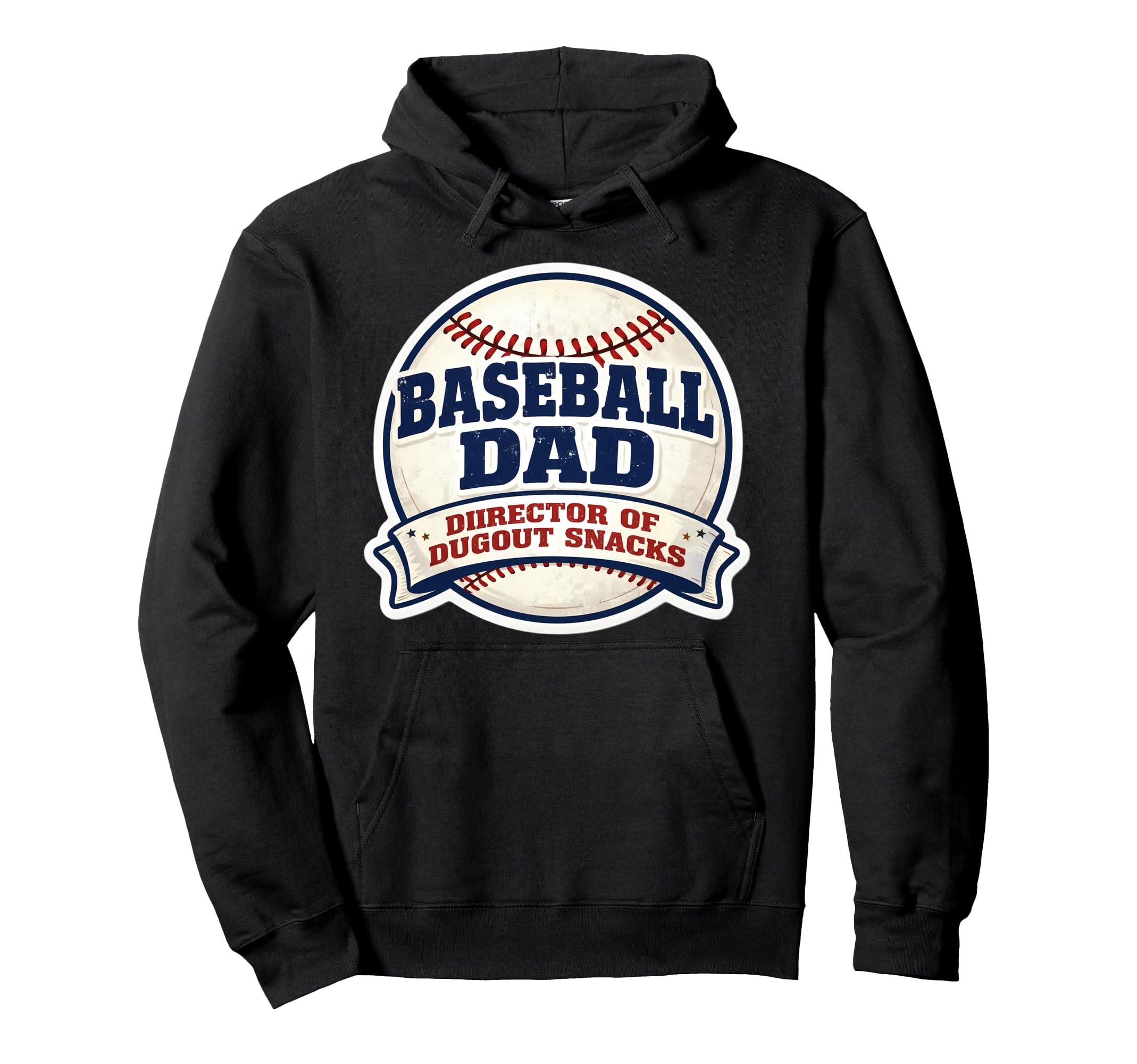 Baseball Dad Director Dugout Snacks Hoodie - Minimalist Print for Adults - T-Shirt, Sweatshirt, Hoodie