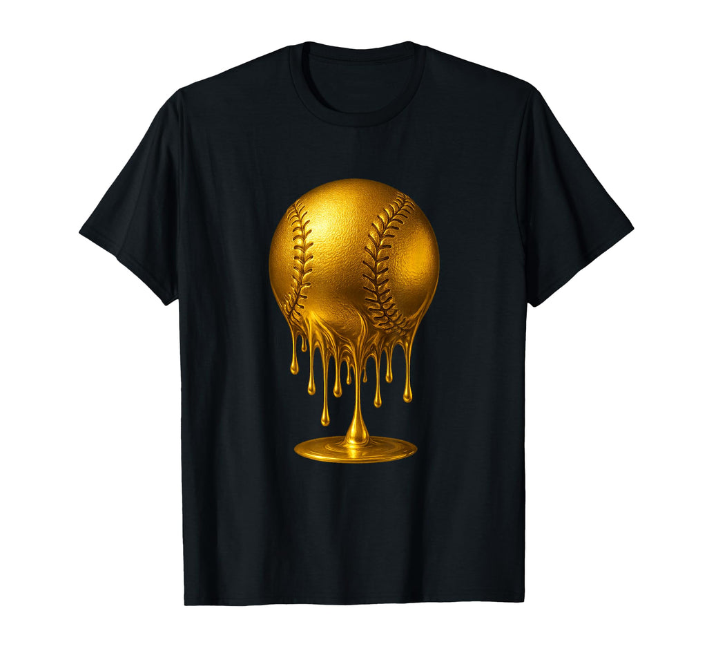 Dripping Gold Drip Baseball Game Day T-Shirt - Custom Art Print Unisex - T-Shirt, Sweatshirt, Hoodie