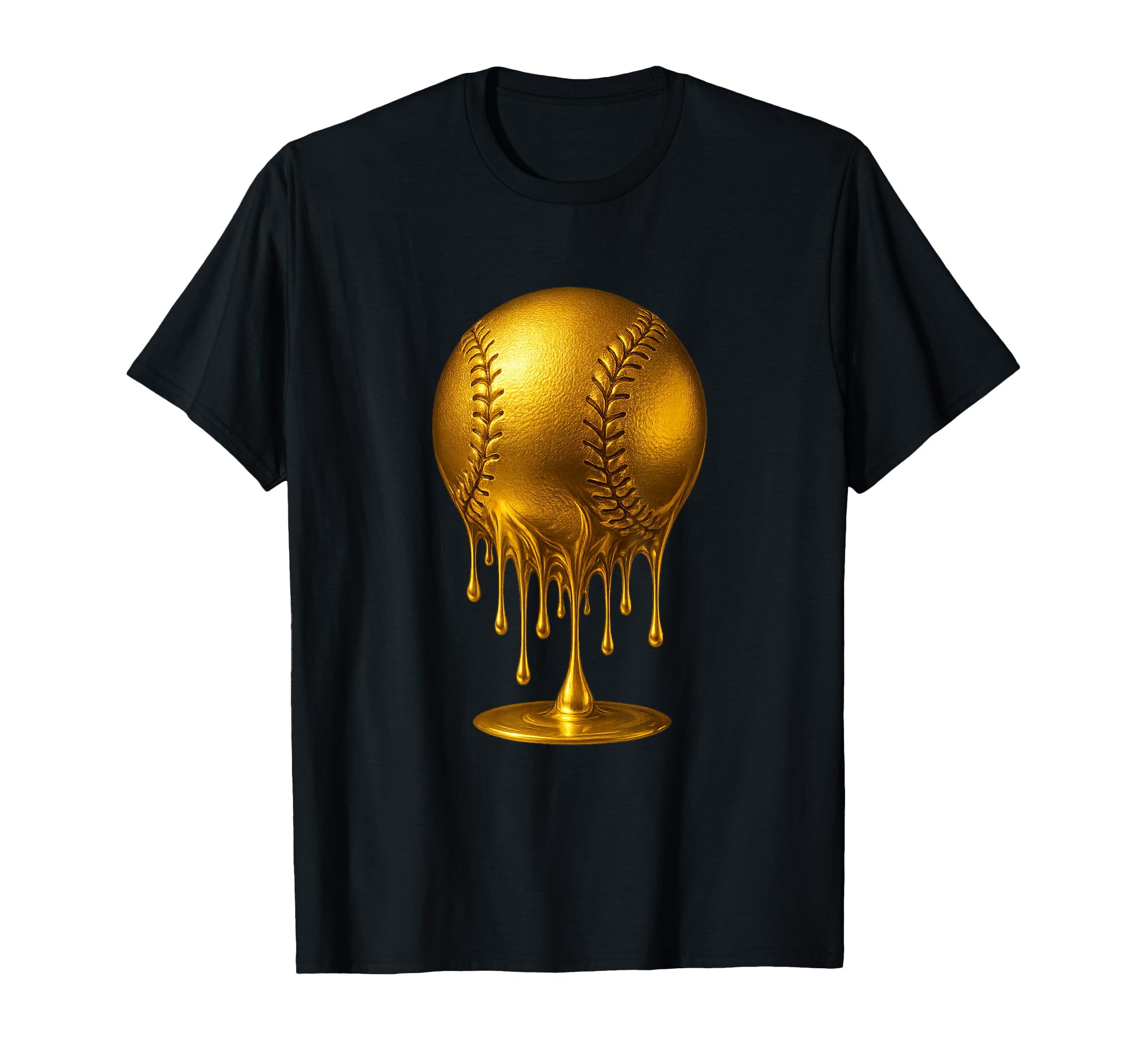 Dripping Gold Drip Baseball Game Day T-Shirt - Custom Art Print Unisex - T-Shirt, Sweatshirt, Hoodie