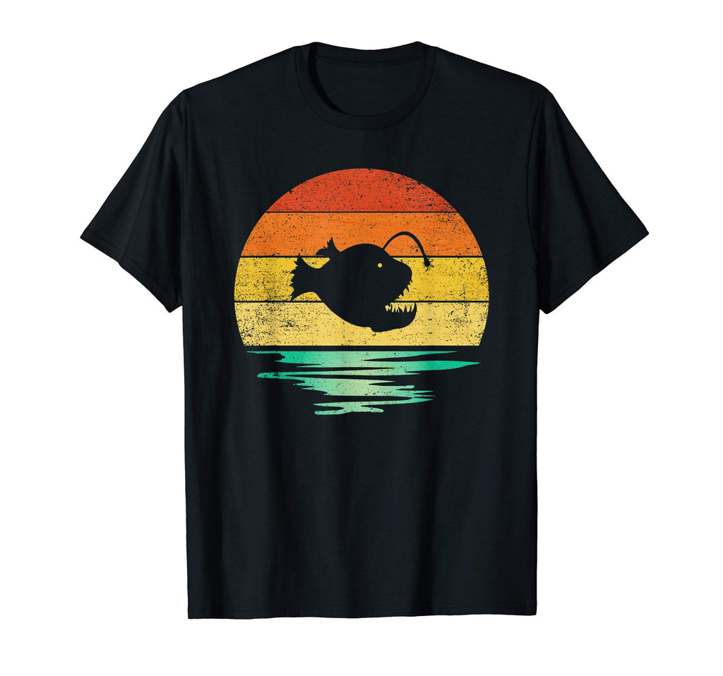 Anglerfish Fishing Sunset T-Shirt - Casual Everyday Wear Men Women - T-Shirt, Sweatshirt, Hoodie