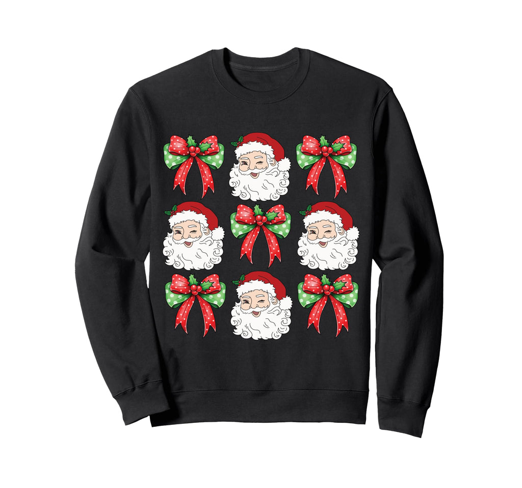 Coquette Bow Santa Y2K Girly Sweatshirt - Minimalist Print for Adults - T-Shirt, Sweatshirt, Hoodie