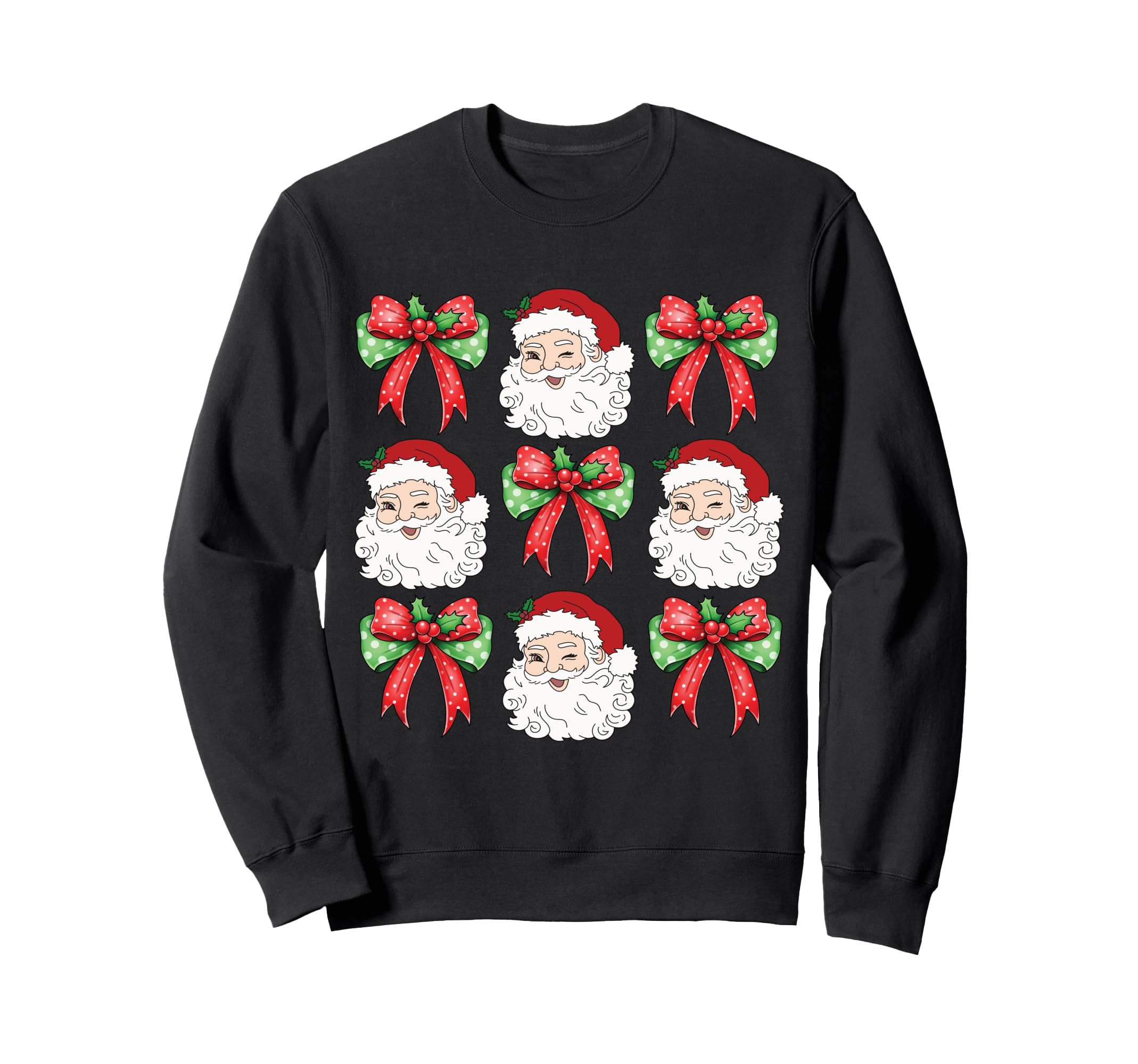 Coquette Bow Santa Y2K Girly Sweatshirt - Minimalist Print for Adults - T-Shirt, Sweatshirt, Hoodie