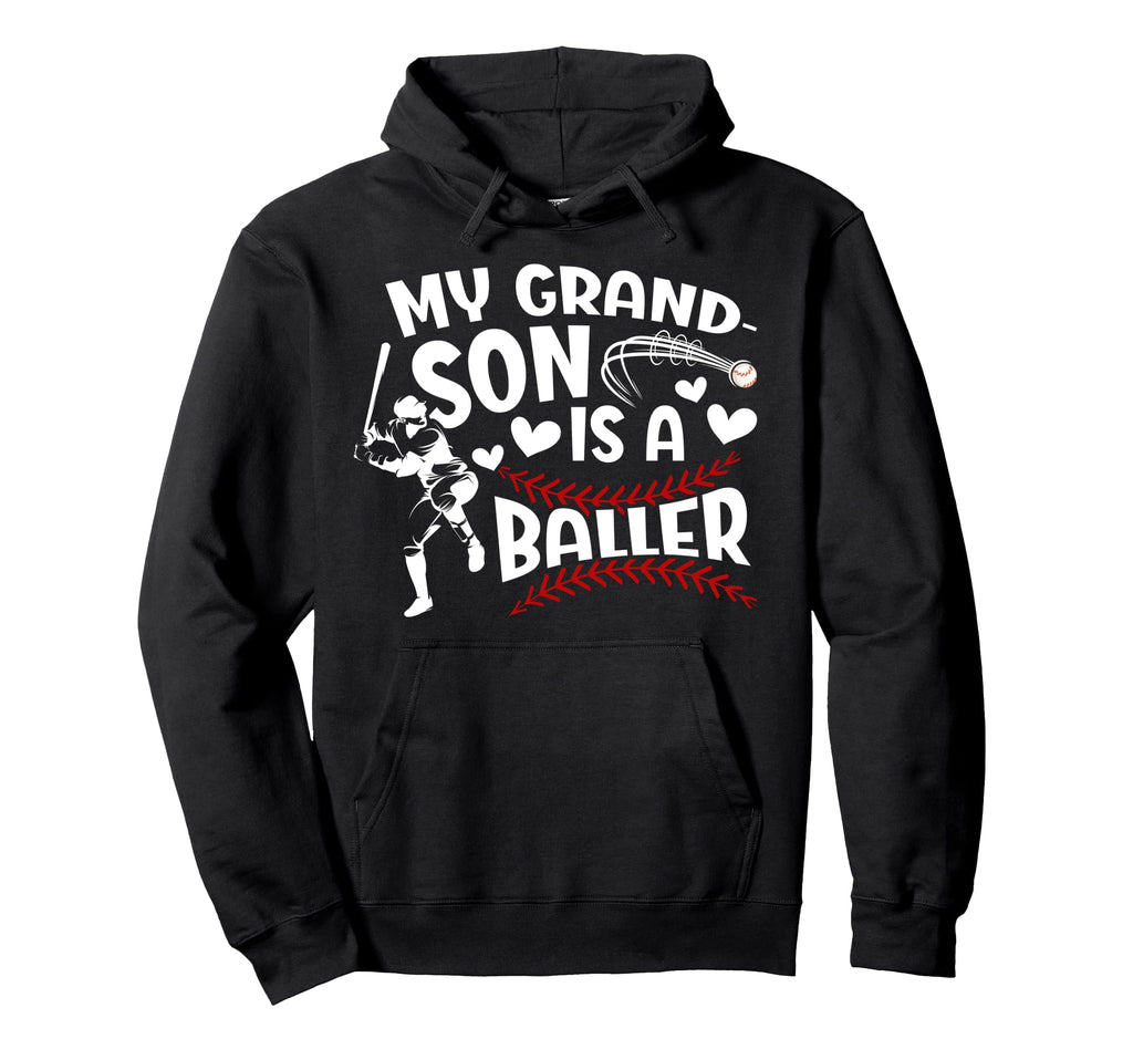 My Grandson Baseball Nana Baseball Hoodie - Trendy Graphic for Adults - T-Shirt, Sweatshirt, Hoodie