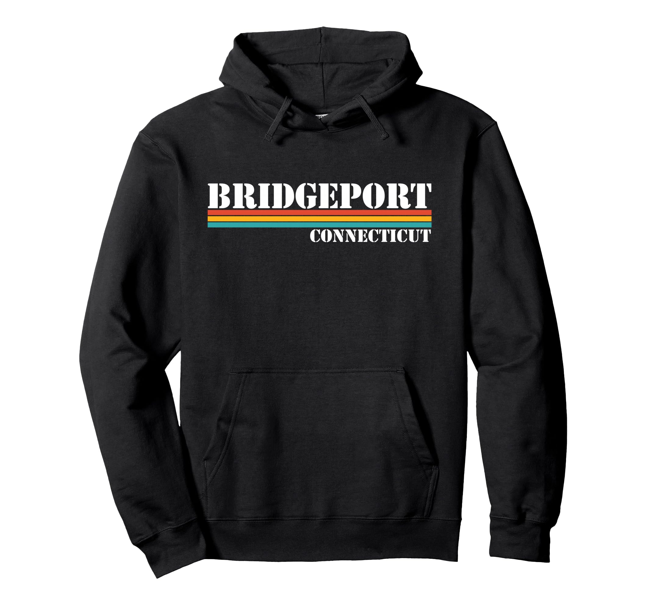 Bridgeport Connecticut Stripes Hoodie - Novelty Apparel for Adults - T-Shirt, Sweatshirt, Hoodie