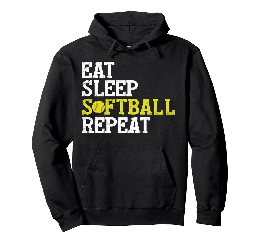 Eat Sleep Softball Repeat Gift Hoodie - Graphic Print Men Women - T-Shirt, Sweatshirt, Hoodie
