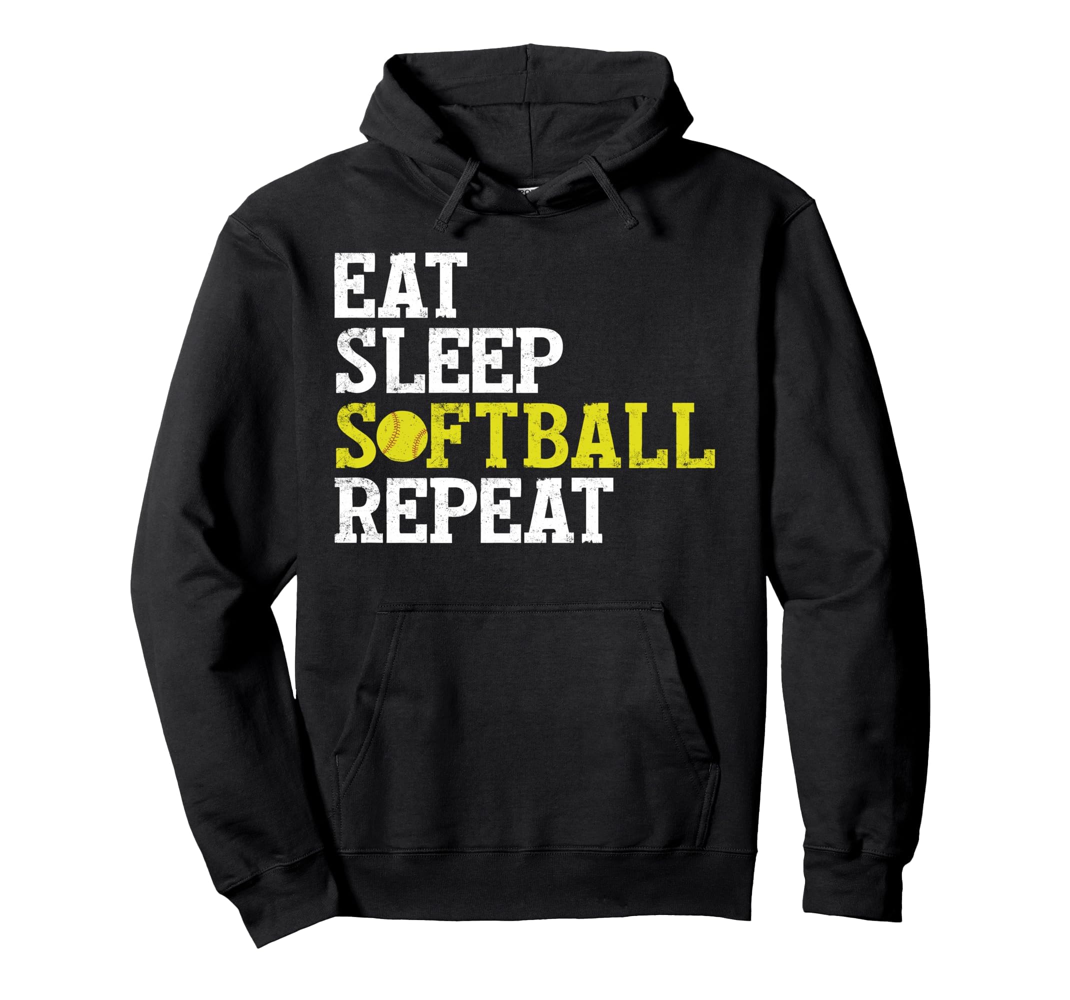 Eat Sleep Softball Repeat Gift Hoodie - Graphic Print Men Women - T-Shirt, Sweatshirt, Hoodie