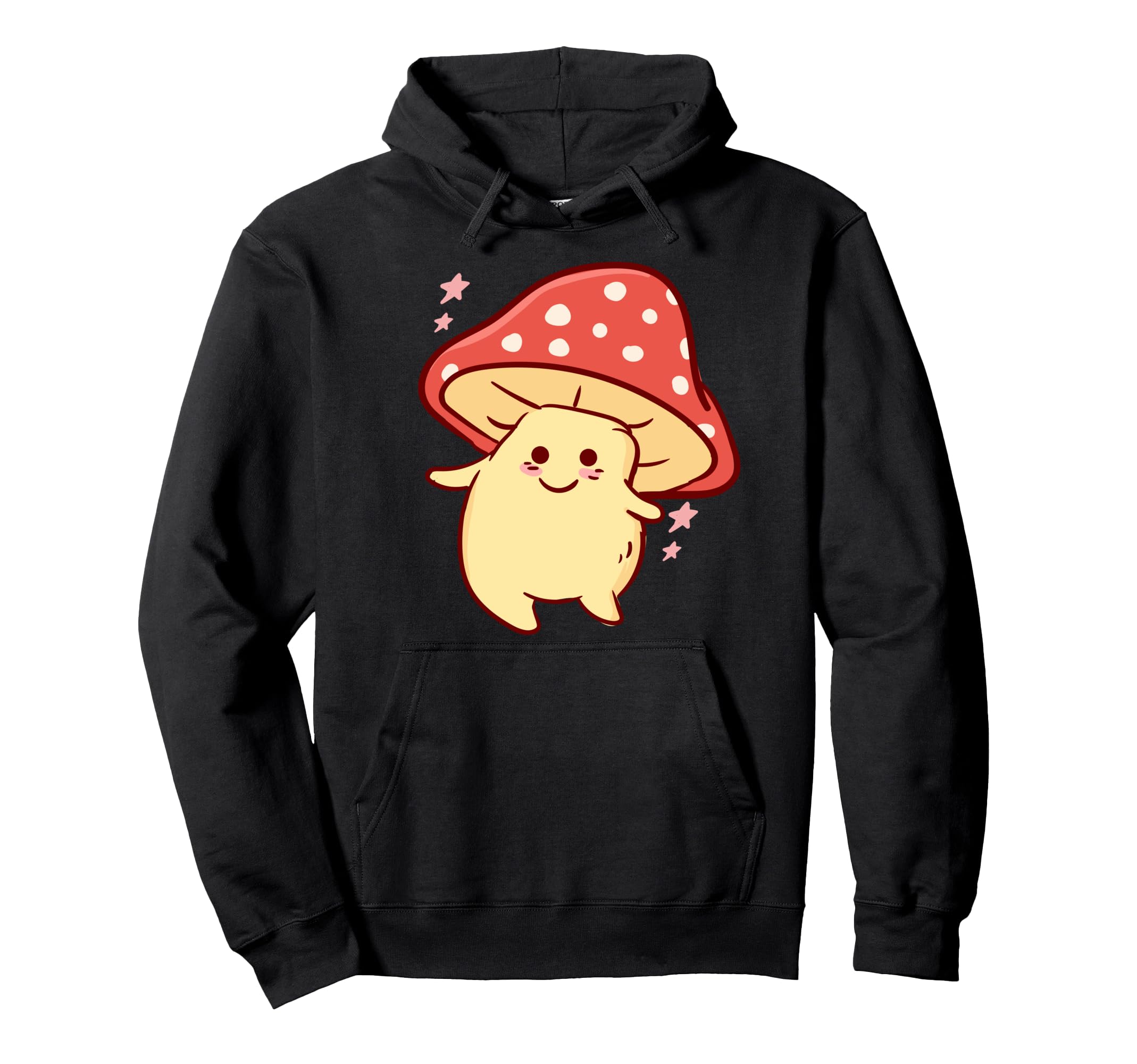 Kawaii Anime Mushroom Fly Agaric Hoodie - Fun Novelty Design for Adults - T-Shirt, Sweatshirt, Hoodie