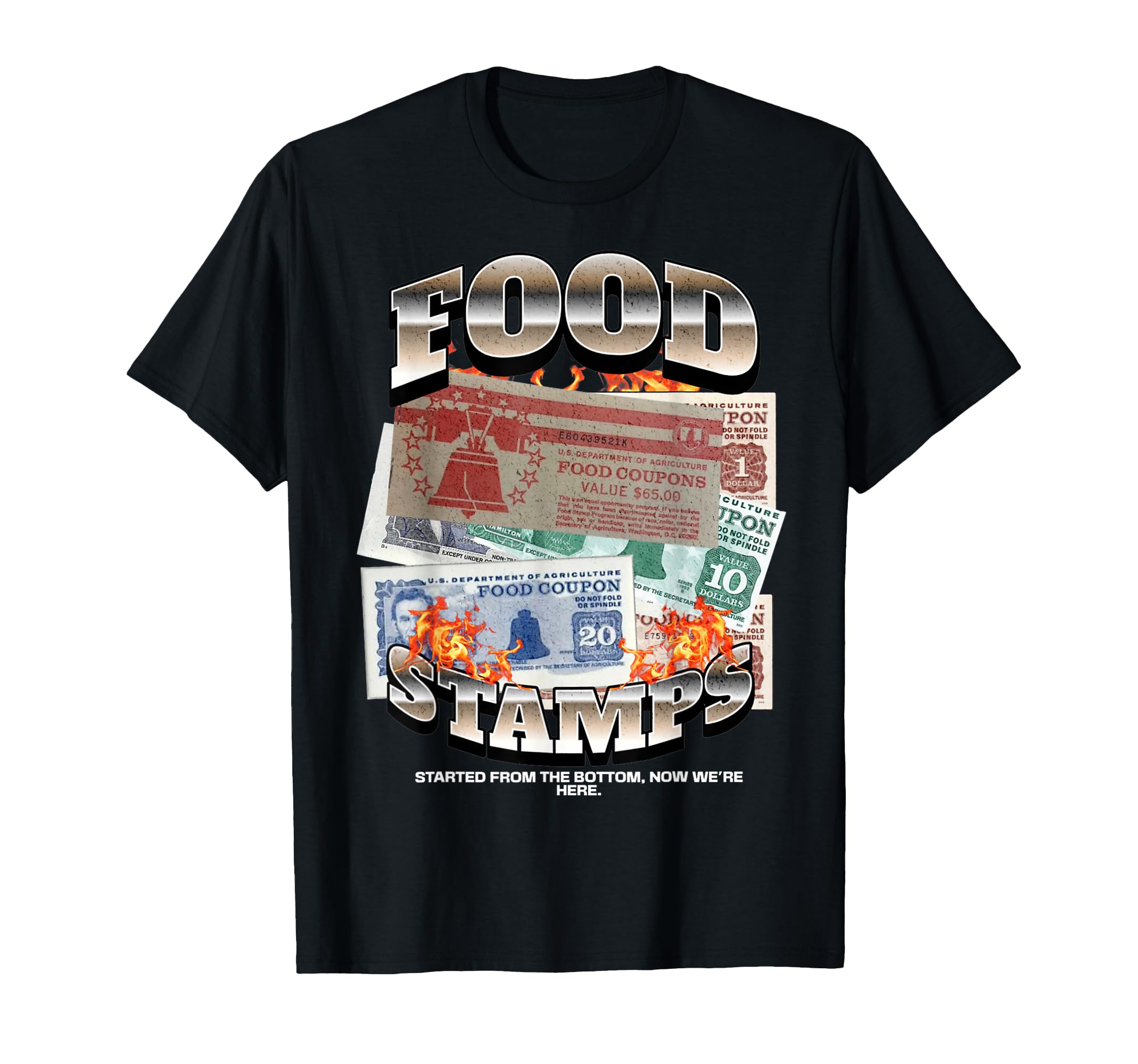 Funny 90S Hiphop Foodstamps Food T-Shirt - Casual Everyday Wear Men Women - T-Shirt, Sweatshirt, Hoodie