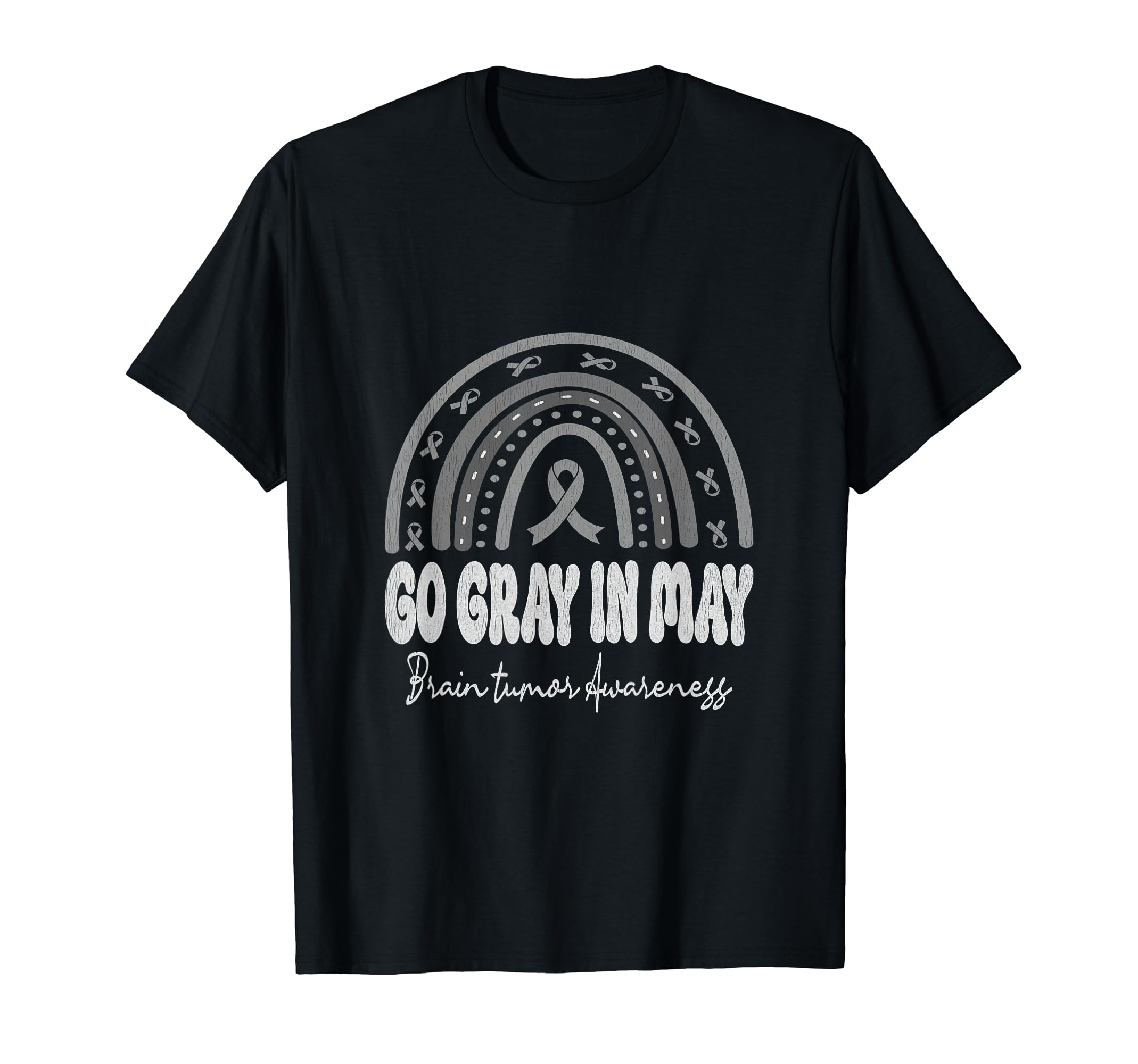 Go Gray May Brain Tumor Awareness Rainbow T-Shirt - Minimalist Print Unisex - T-Shirt, Sweatshirt, Hoodie