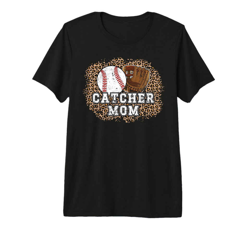 Baseball Catcher Mom Leopard Mom T-Shirt - Minimalist Print Unisex - T-Shirt, Sweatshirt, Hoodie