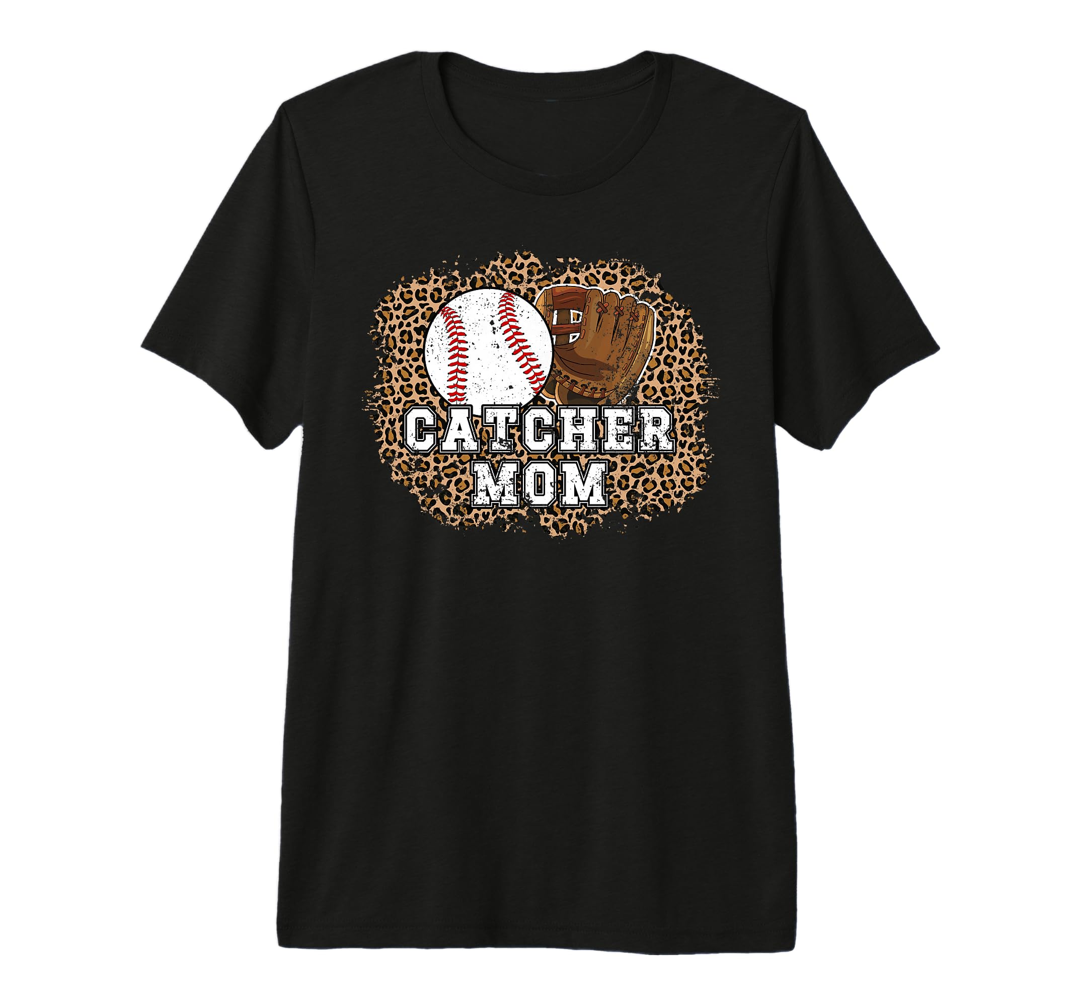 Baseball Catcher Mom Leopard Mom T-Shirt - Minimalist Print Unisex - T-Shirt, Sweatshirt, Hoodie