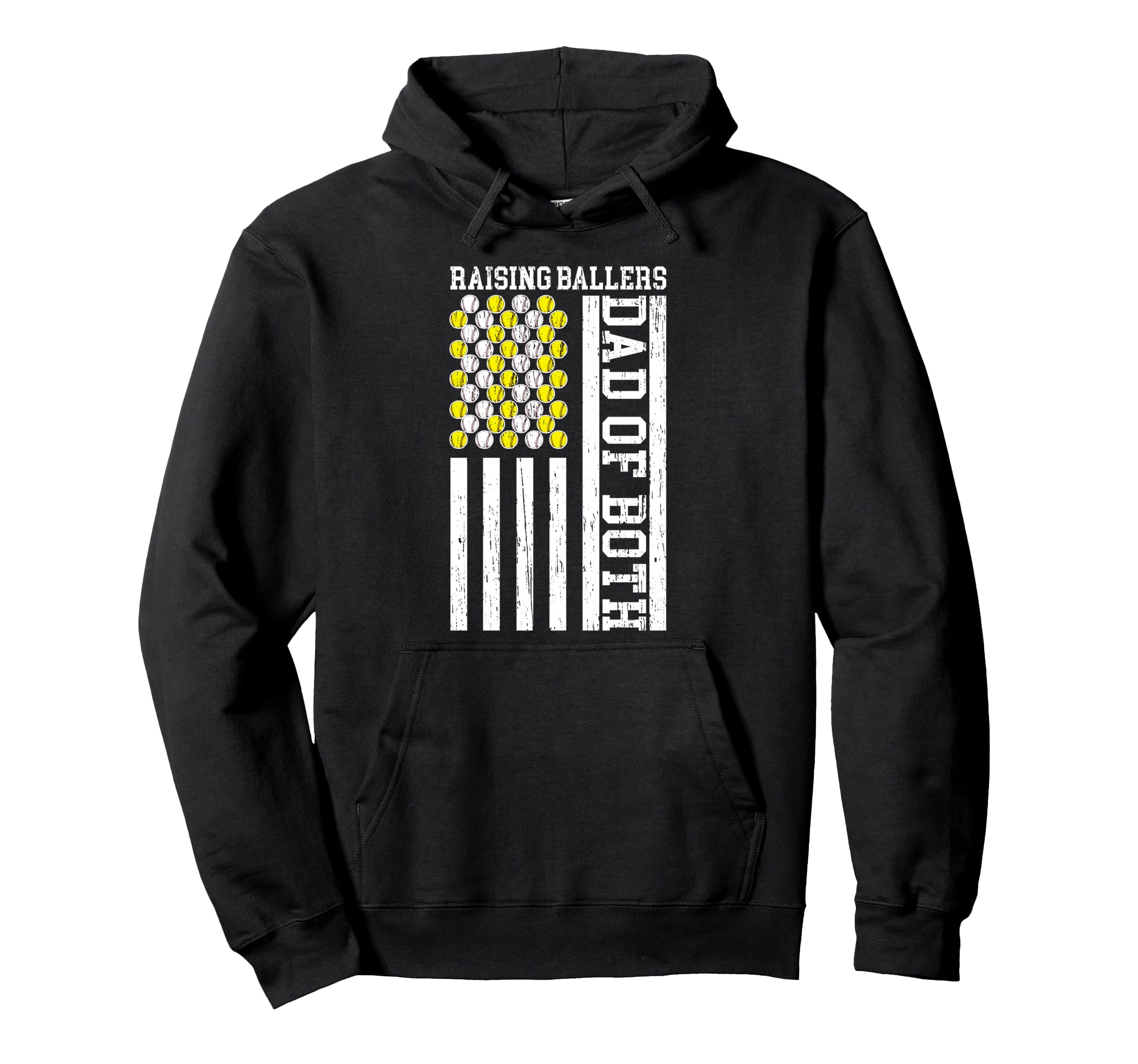 Raising Ballers Dad Both Baseball Hoodie - Aesthetic Graphic Men Women - T-Shirt, Sweatshirt, Hoodie