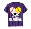Ball Grandma Heart Funny Baseball Softball T-Shirt - Unique Graphic Unisex - T-Shirt, Sweatshirt, Hoodie