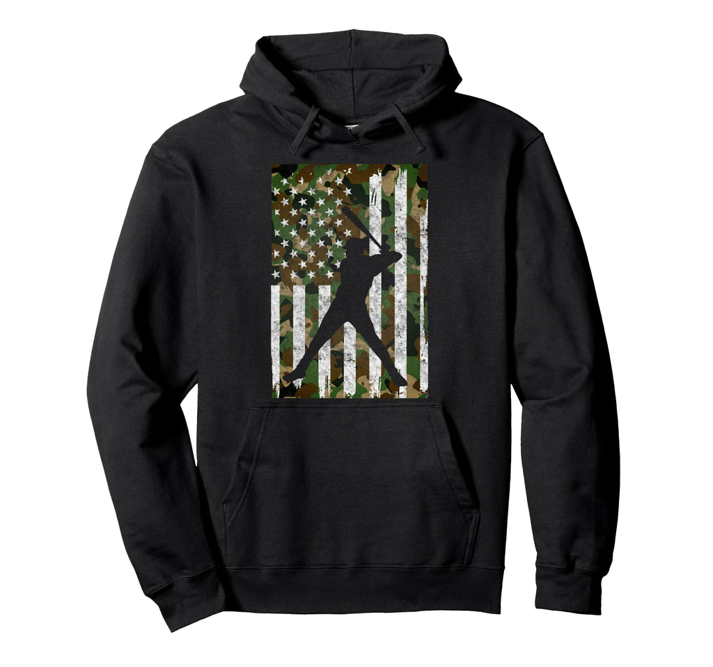 Baseball Us Camouflage Flag Baseball Hoodie - Custom Art Print Men Women - T-Shirt, Sweatshirt, Hoodie