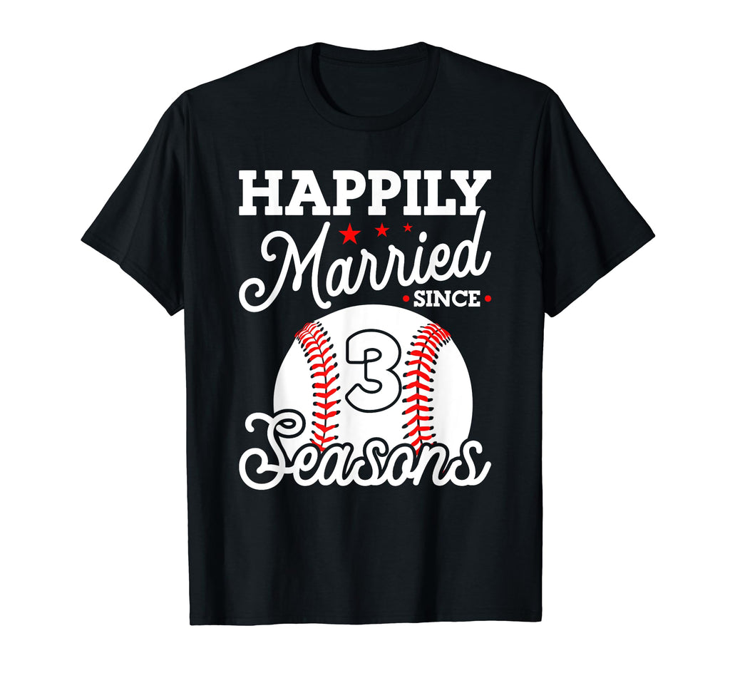 3Rd Wedding Anniversary Baseball Husband T-Shirt - Trendy Graphic Unisex - T-Shirt, Sweatshirt, Hoodie