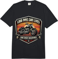 Loud Pipes Save Lives Motorcycle Merch - Adult & Kids T-Shirts, Sweatshirts & Hoodies apparel design preview 1