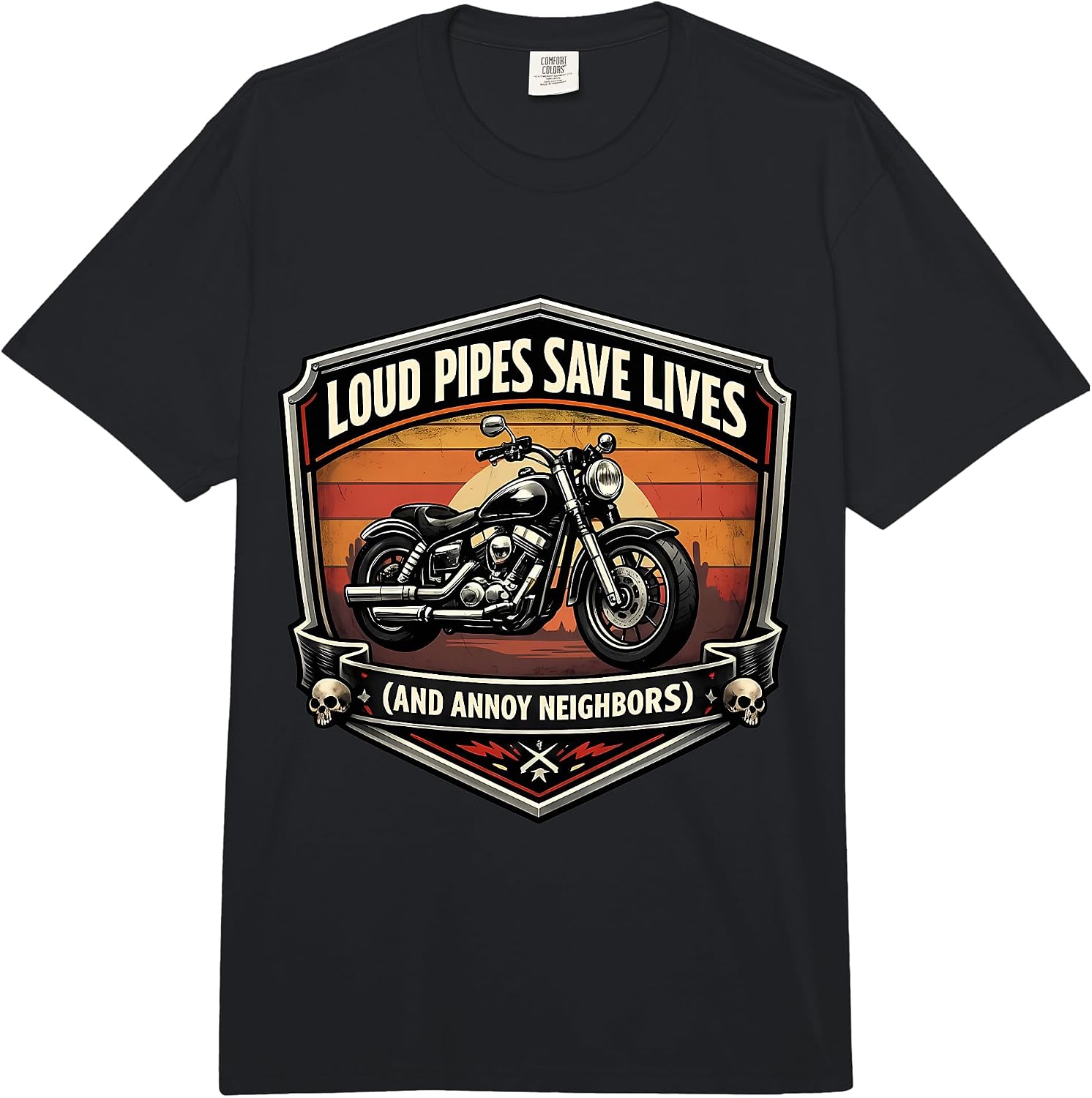 Loud Pipes Save Lives Motorcycle Merch - Adult & Kids T-Shirts, Sweatshirts & Hoodies apparel design preview 1