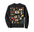Cassette Tape Pattern Nostalgic Sweatshirt - Streetwear Style Men Women - T-Shirt, Sweatshirt, Hoodie