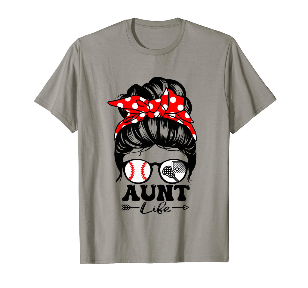 Aunt Life Messy Bun Hair Funny T-Shirt - Aesthetic Graphic Men Women - T-Shirt, Sweatshirt, Hoodie