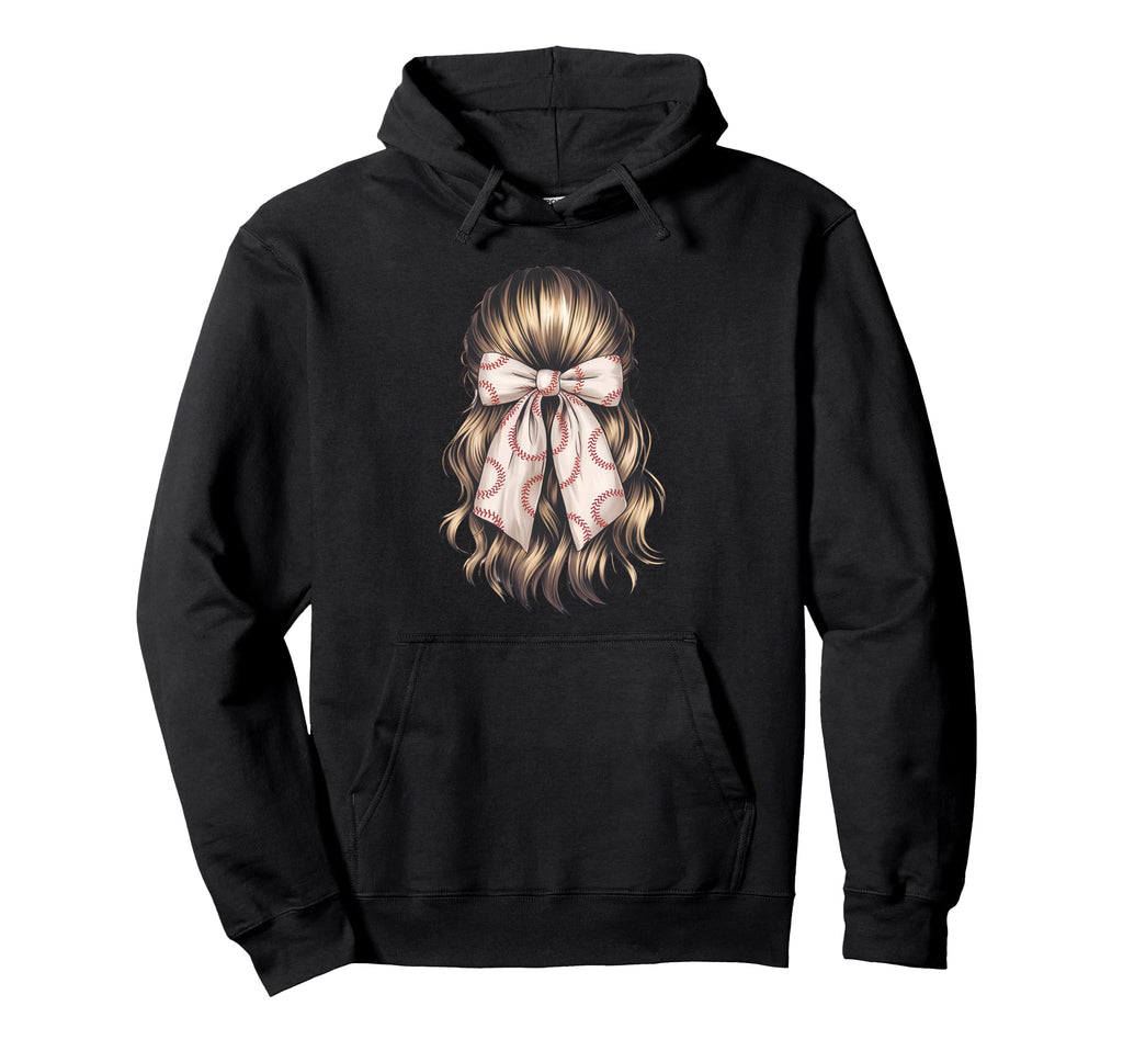 Baseball Coquette Bow Baseball Mom Hoodie - Minimalist Print Unisex - T-Shirt, Sweatshirt, Hoodie