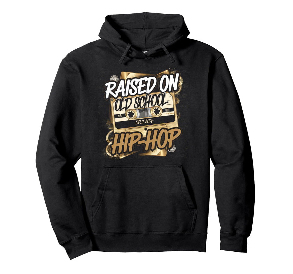 Raised Old School Hip Hop Cassette Graffiti Hoodie - Trendy Graphic Unisex - T-Shirt, Sweatshirt, Hoodie