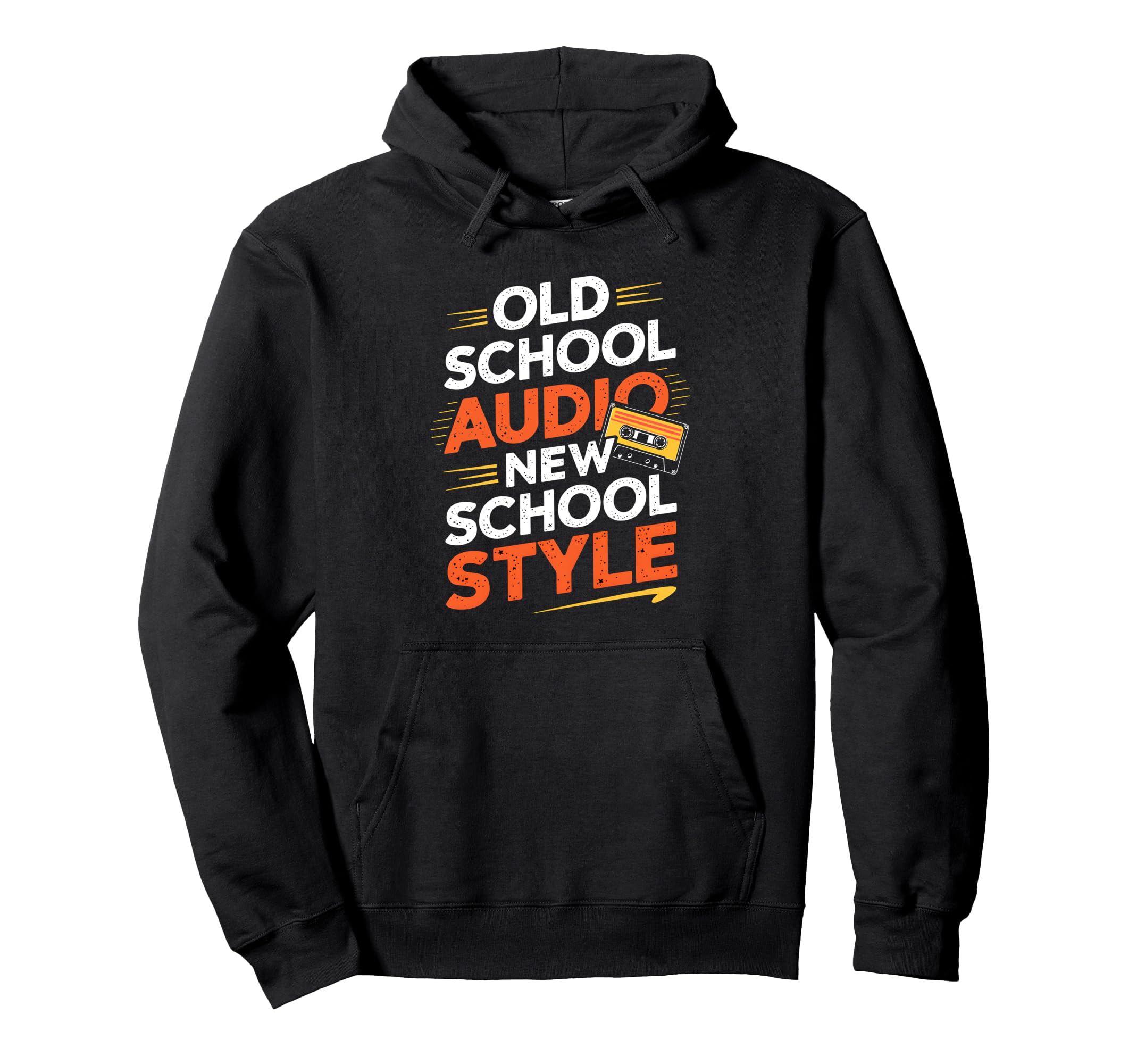 Old School Audio New School Cassette Hoodie - Unique Graphic for Adults - T-Shirt, Sweatshirt, Hoodie