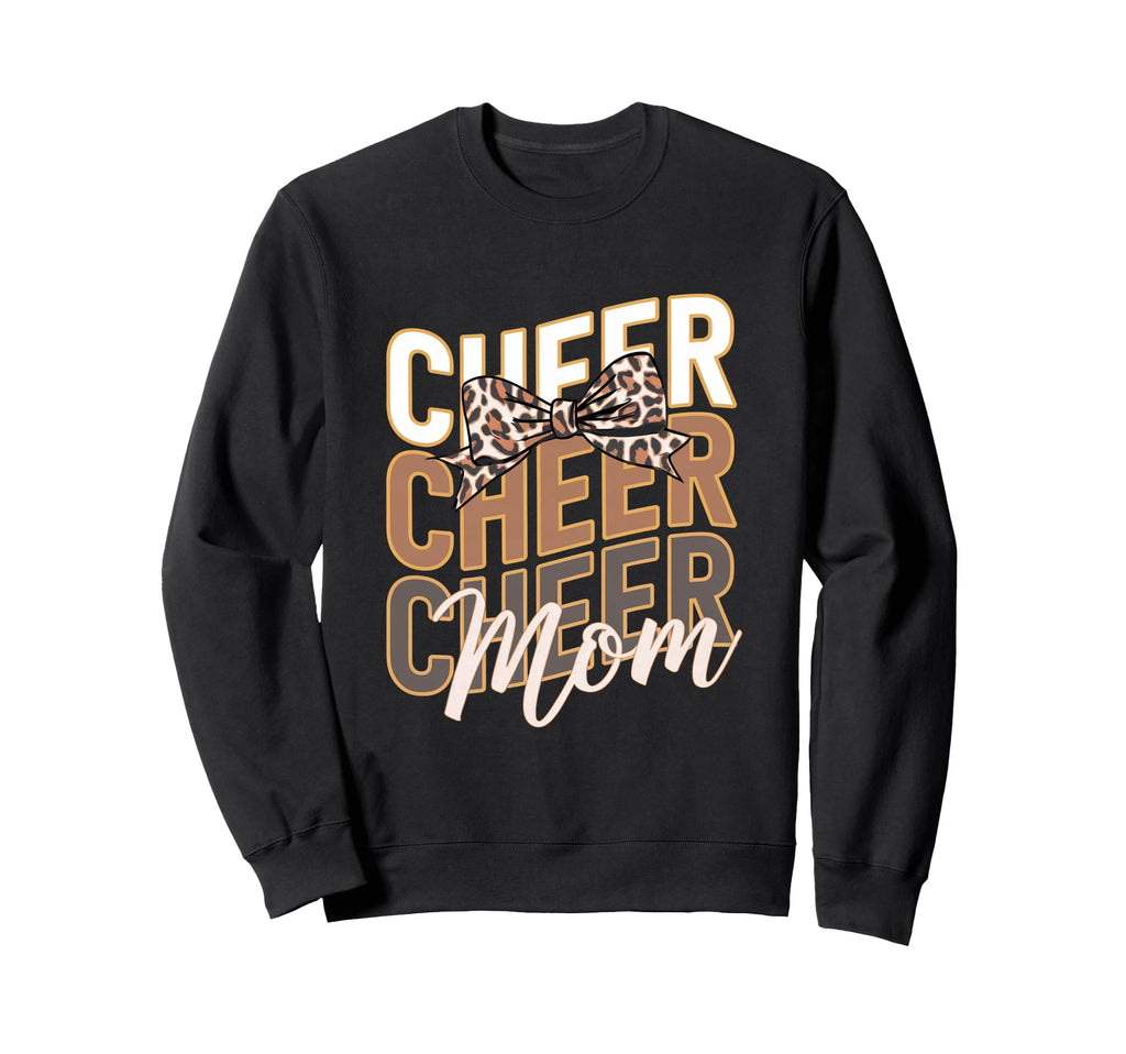 Cheer Mom Mother Bow Cheerleader Sweatshirt - Unique Graphic Men Women - T-Shirt, Sweatshirt, Hoodie